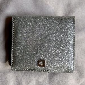 Kate Spade New York Silver Glitter Sparkle Mavis Street Serenade Wallet